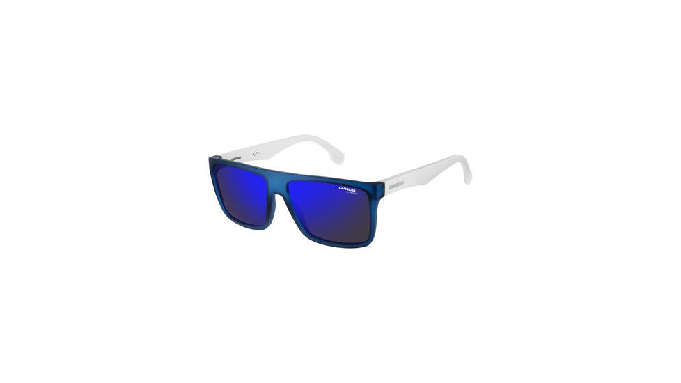 Carrera 5039/S Single Vision Prescription Sunglasses CA5039S-0ZE3-XT-5816 - Lens Diameter 58 mm, Frame Color Matte Blue/White