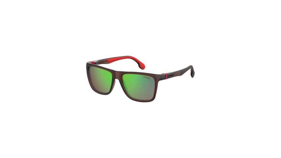 Carrera 5047/S Sunglasses CA5047S-04IN-Z9-5617 - Matte Brown Frame, Green Multi Pz Lenses, Lens Diameter 56mm, Distance Between Lenses 17mm