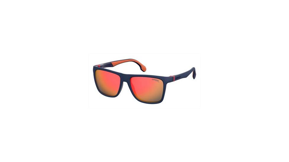 Carrera 5047/S Sunglasses CA5047S-0FLL-UW-5617 - Matte Blue Frame, Orange Flash Ml Lenses, Lens Diameter 56mm, Distance Between Lenses 17mm