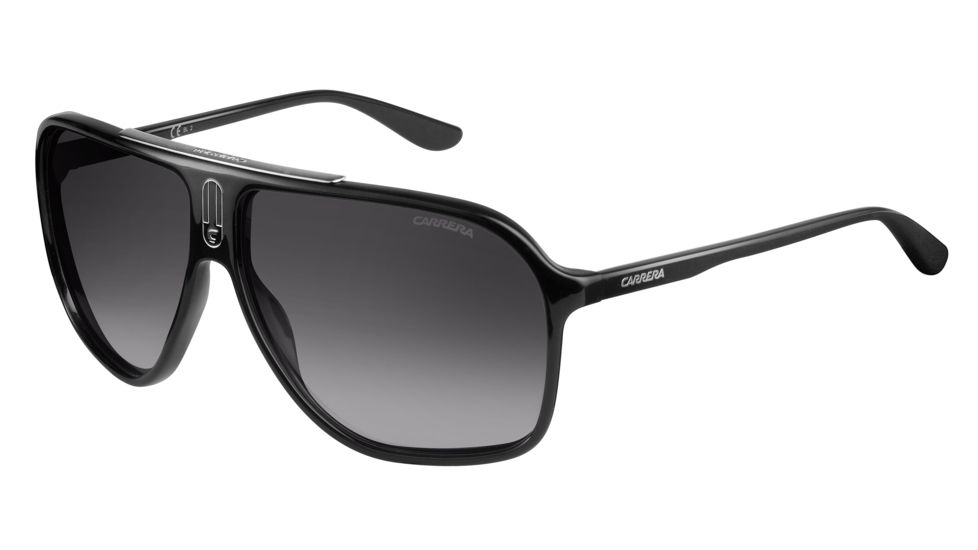 Carrera 6016/S Single Vision Prescription Sunglasses CA6016S-0D28-IC-6211 - Frame Color Shiny Black, Lens Diameter 62 mm