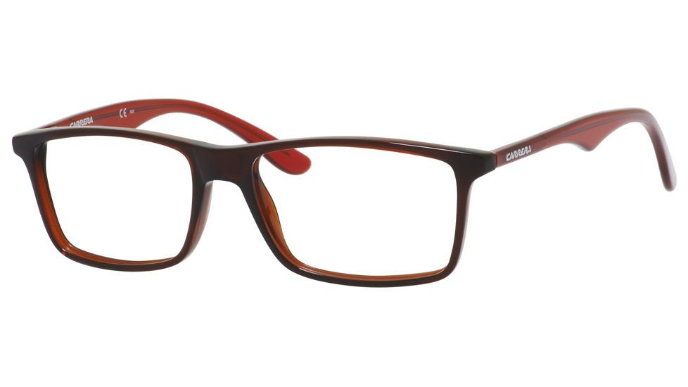 Carrera 6611 Progressive Prescription Eyeglasses CA6611-0DFT-5316 - Dark Red / Transparent Red Frame, Lens Diameter 53mm, Distance Between Lenses 16mm