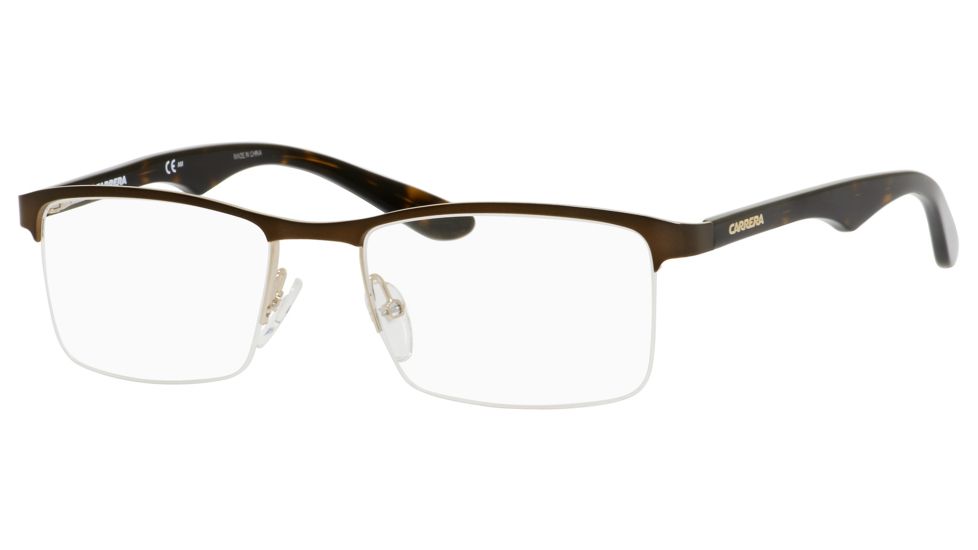 Carrera 6623 Single Vision Prescription Eyeglasses CA6623-08FX-5219 - Brown Gold Havana Frame, Lens Diameter 52mm, Distance Between Lenses 19mm