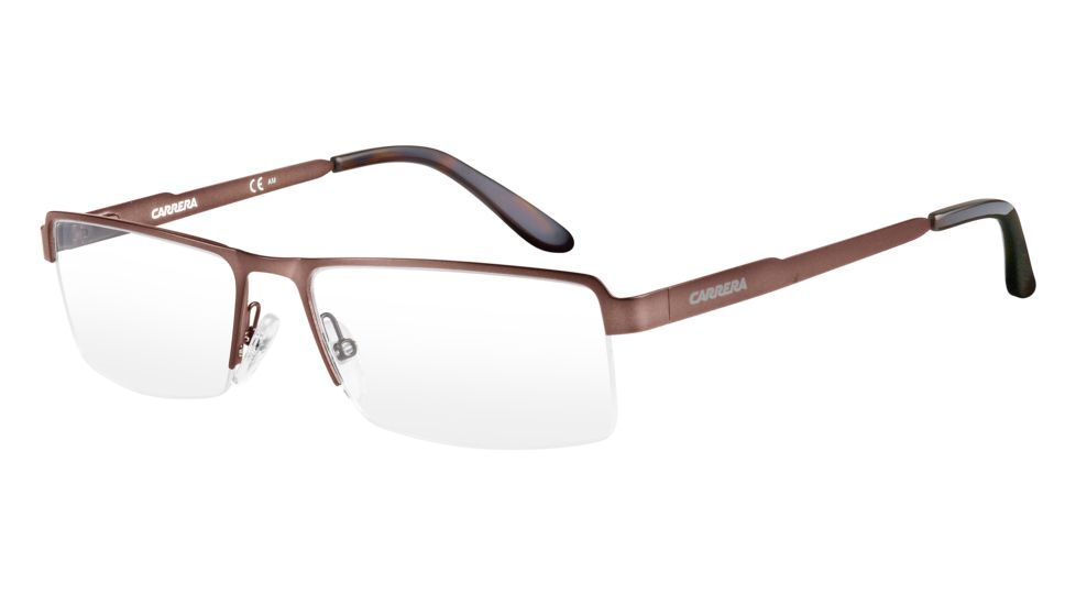 Carrera 6631 Progressive Prescription Eyeglasses CA6631-0J8P-5417 - Semi Matte Brown Frame, Lens Diameter 54mm, Distance Between Lenses 17mm
