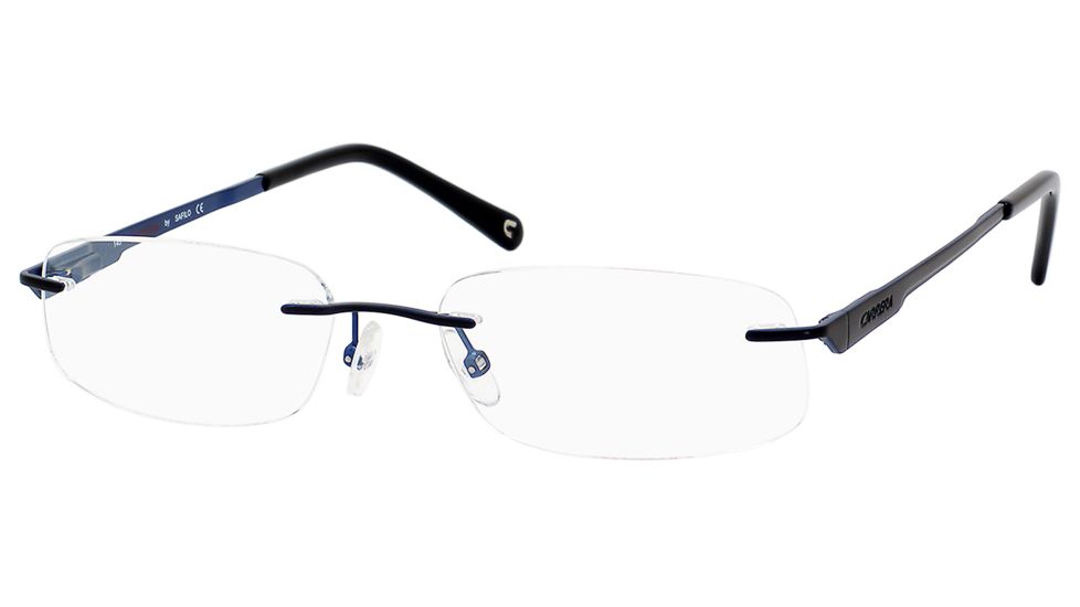 Carrera 7544 Eyeglass Frames CA7544-0DN1-5117 - Satin / Black / Blue Frame, Lens Diameter 51mm, Distance Between Lenses 17mm