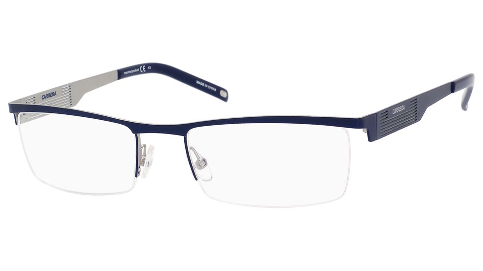 Carrera 7567 Progressive Prescription Eyeglasses CA7567-0X0J-5319 - Matte Blue / Palladium Frame, Lens Diameter 53mm, Distance Between Lenses 19mm