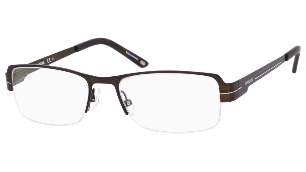 Carrera 7581 Eyeglass Frames CA7581-0TRF-5217 - Semi Matte Brown Frame, Lens Diameter 52mm, Distance Between Lenses 17mm