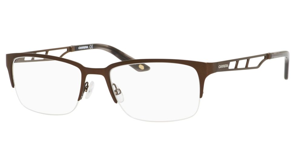 Carrera 7601 Progressive Prescription Eyeglasses CA7601-05BZ-5218 - Matte Chocolate Frame, Lens Diameter 52mm, Distance Between Lenses 18mm