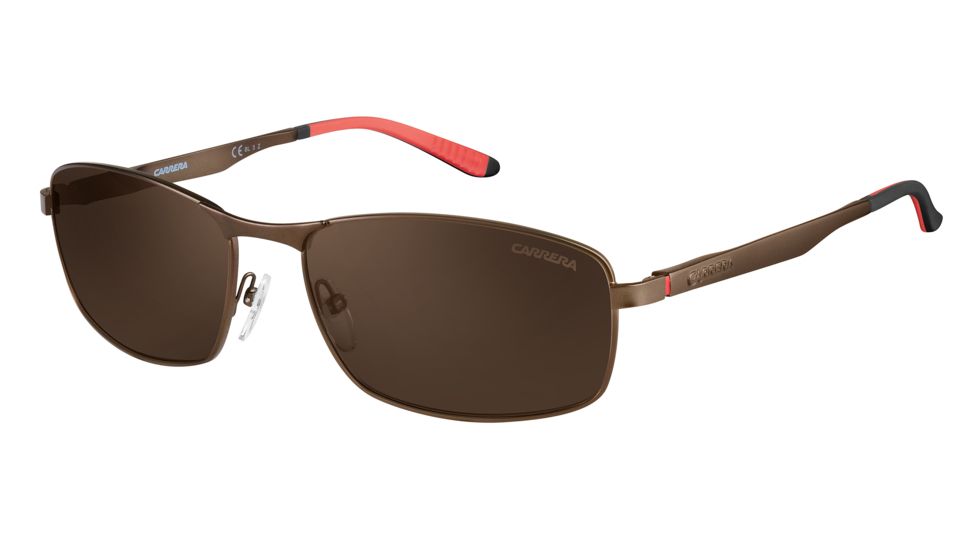 Carrera 8012/S Sunglasses CA8012S-0J8P-SP-6017 - Semi Matte Brown Frame, Bronze Polarized Lenses, Lens Diameter 60mm, Distance Between Lenses 17mm