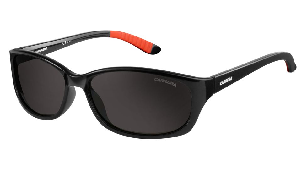 Carrera 8016/S Sunglasses CA8016S-0D28-M9-6015 - Shiny Black Frame, Gray Polarized Lenses, Lens Diameter 60mm, Distance Between Lenses 15mm