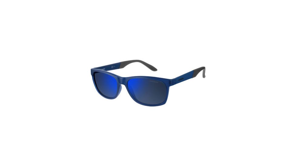 Carrera 8021/S Sunglasses CA8021S-004O-5X-5617 - Blue Frame, Gray Mirror Blue Polarized Lenses, Lens Diameter 56mm, Distance Between Lenses 17mm
