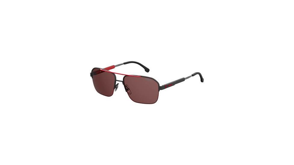 Carrera 8028/S Sunglasses CA8028S-0003-W6-5917 - Matte Black Frame, Burgundy Polarized Lenses, Lens Diameter 59mm, Distance Between Lenses 17mm