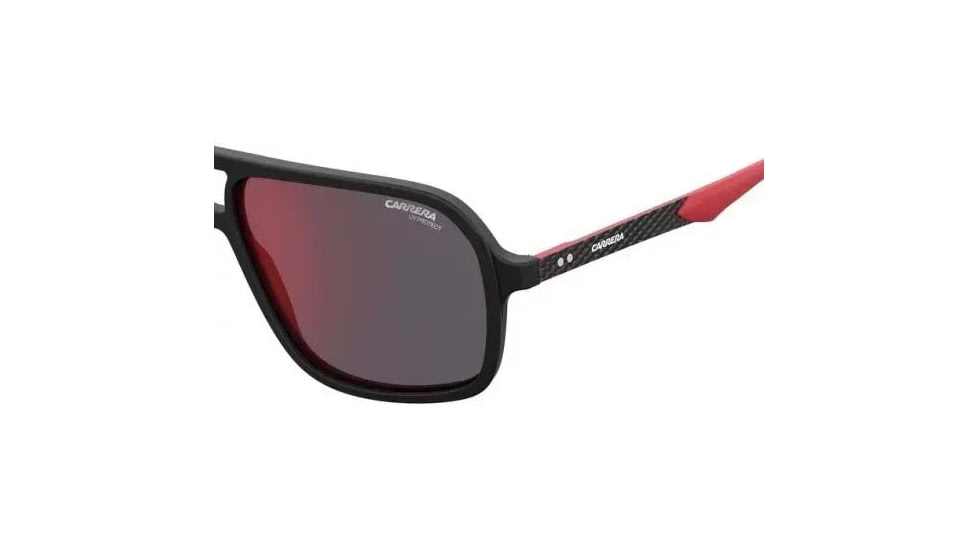 Carrera 8035/SE Sunglasses, Matte Black Frame, Red Mirror Lens, 716736231297