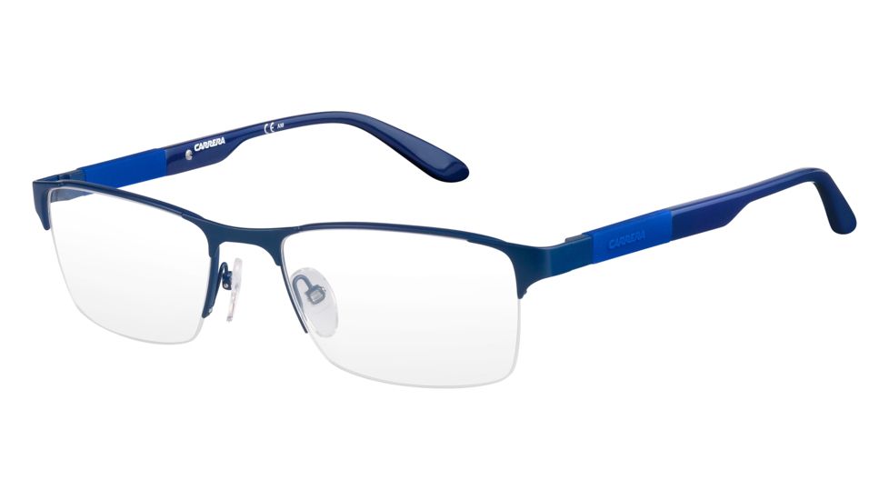 Carrera 8821 Single Vision Prescription Eyeglasses CA8821-0PYF-5518 - Matte Blue Frame, Lens Diameter 55mm, Distance Between Lenses 18mm