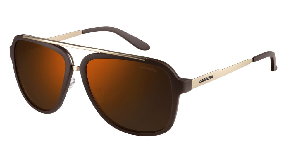 Carrera 97/S Sunglasses CA97S-099B-LC-5716 - Brown Gold Frame, Violet Lenses, Distance Between Lenses 16mm
