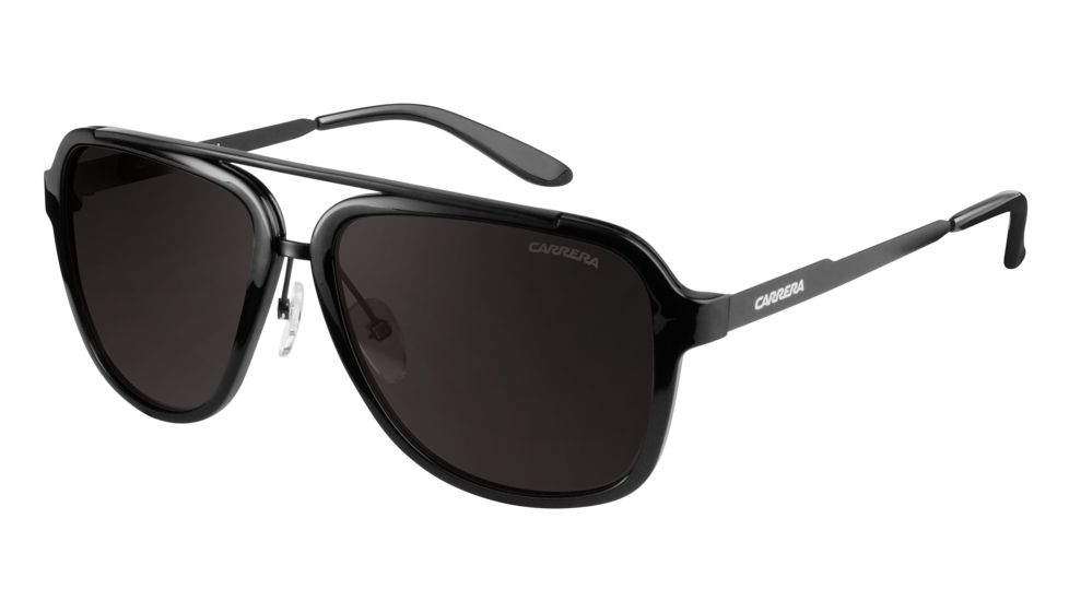 Carrera 97/S Sunglasses CA97S-0GVB-NR-5716 - Shiny Black / Black Frame, Brown Gray Lenses, Distance Between Lenses 16mm