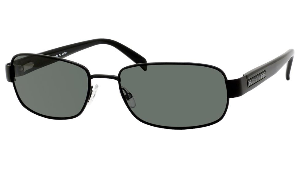 Carrera Benchmark/S Sunglasses BENCHS-91TP-RC-5718 - Black Semi Matte Frame, Green Polarized Lenses, Lens Diameter 57mm, Distance Between Lenses 18mm