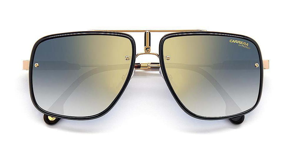Carrera CA Glory II Sunglasses, Gold Copper Frame, Blue Shaded Lens with gold-tone mirrored coating, 716736299198