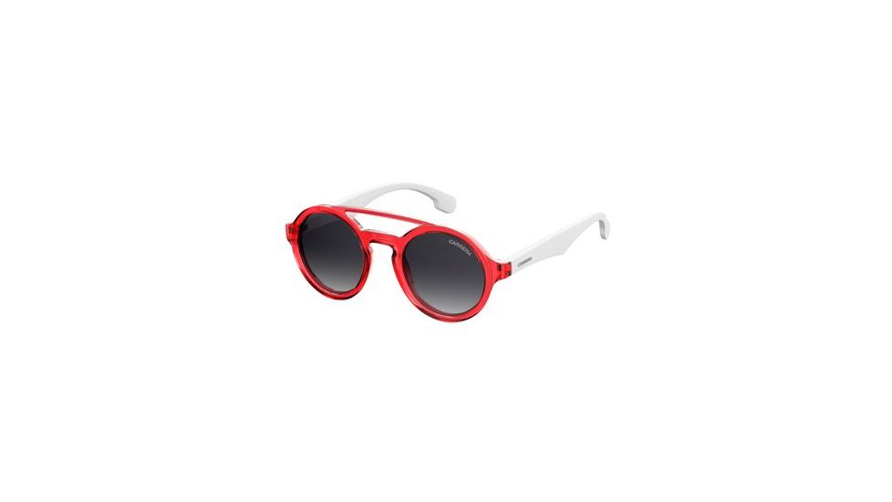 Carrera Carrerino 19/S Sunglasses CARRE19S-05SK-9O-4421 - Matte Red White Frame, Dark Gray Gradient Lenses, Lens Diameter 44mm, Distance Between Lenses 21mm
