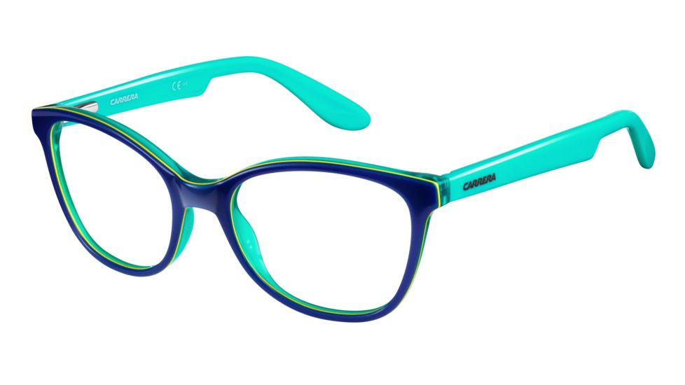 Carrera Carrerino 50 Eyeglass Frames CARRE50-0HMJ-4717 - Blue/Lime Green Frame, Lens Diameter 47mm, Distance Between Lenses 17mm