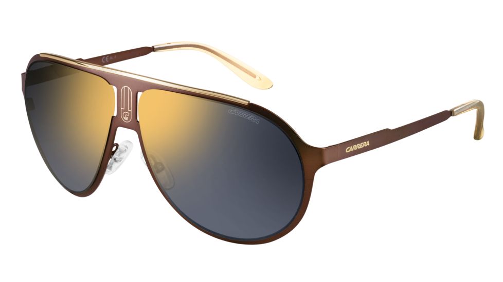 Carrera Champion/M/T/S Sunglasses CHAMPMTS-0SIG-JO-6113 - Matte Brown Frame, Gray Bronze Mirror Lenses, Lens Diameter 61mm, Distance Between Lenses 13mm