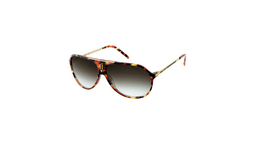 Carrera Hot Sunglasses - Medium Havana / Light Gold Frame, Green Gradient Lenses HOTS0C04YR
