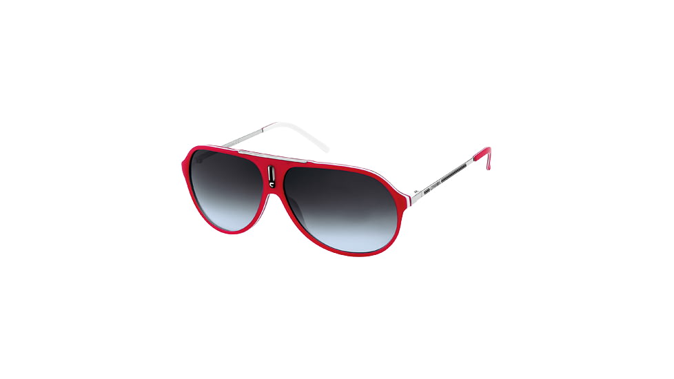 Carrera Hot Sunglasses - Red White / Palladium Frame, Gray Gradient Lenses HOTS06DC7V