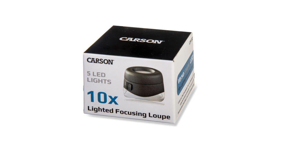 Carson 10x LED VersaLoupe, Lighted, Black, LH-50