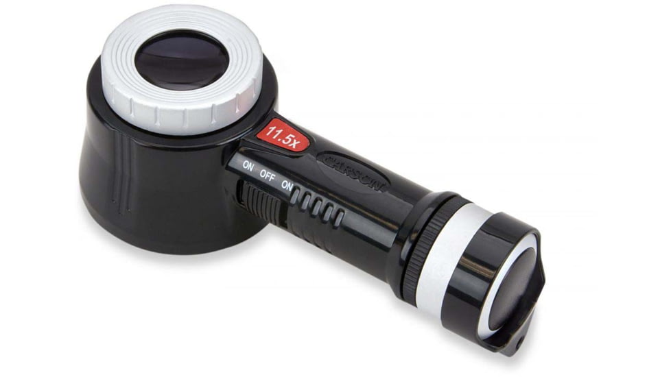 Carson 11.5x LED/UV Lighted Measureloupe w/Protective Storage Case, Black, CP-45