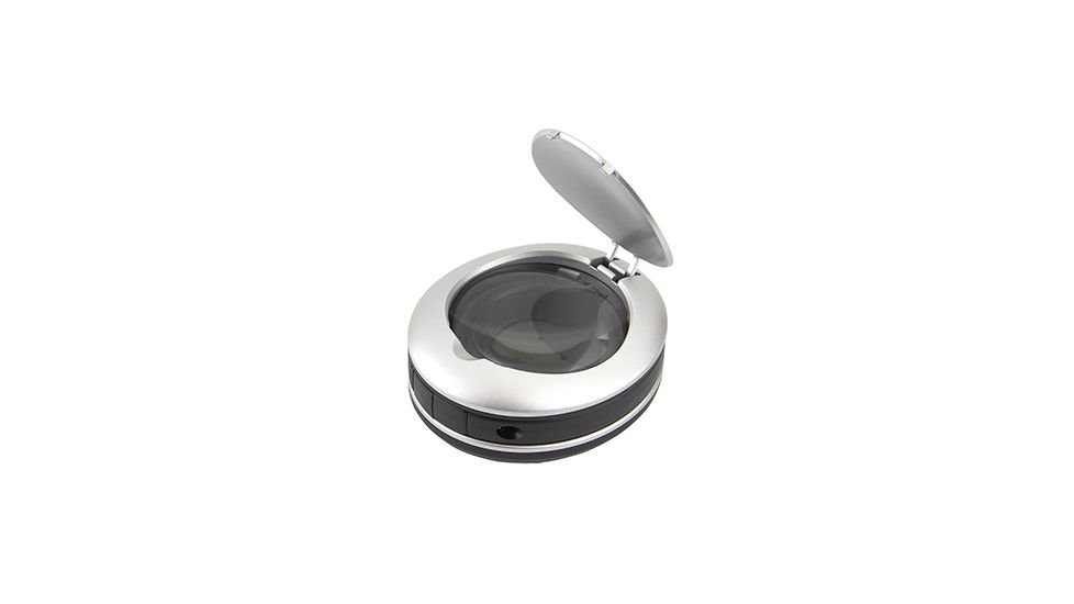 CARSON 2.25 LED LIGHTED Folding Magnifier Loupe, 3x, Black/Silver LM-10