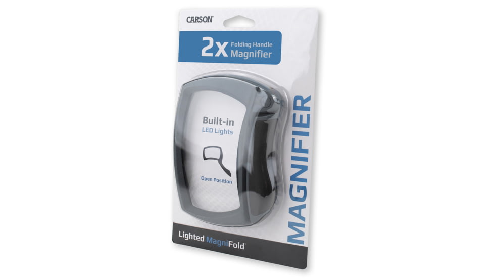 Carson 2x Lighted Magnifold Rectangular Magnifier, Black/Grey MJ-50