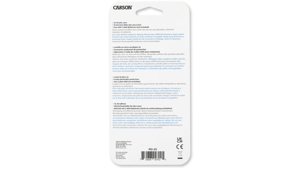 Carson 3x MiniBrite Pocket Magnifier Loupe PO-25