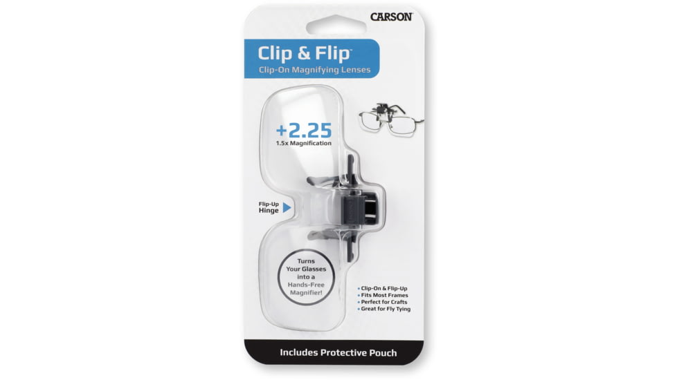 Carson Clip &amp; Flip 1.5x Power +2.25 Diopters Clip-On, Flip-Up Magnifying Lenses OD-10