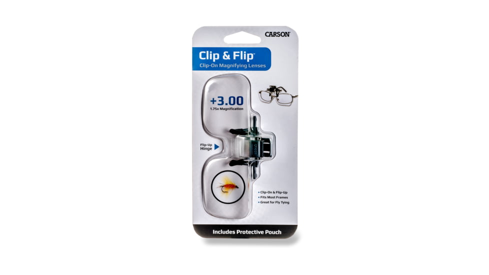 Carson Clip &amp; Flip 1.75 x Power +3.00 Diopter Clip-On, Flip-Up Magnifying Lenses OD-12