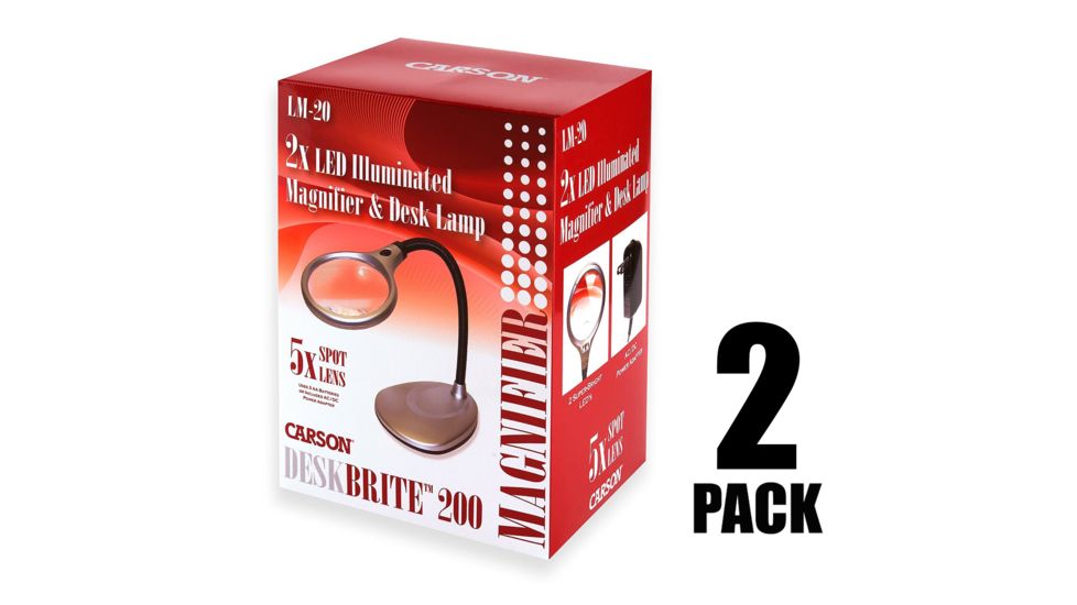 Carson Desk Brite 200 Loupe, Silver, 7x5.8x20.5 LM-20MU