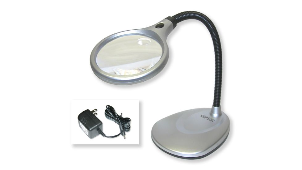 Carson DeskBrite200 2x LED Magnifier Loupe Desk Lamp w/ 5x Spot Lens LM-20