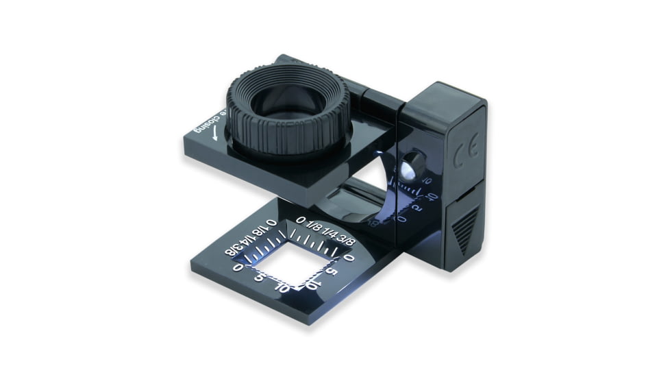Carson LinenTest/Loupe Lighted Foldout Compact Magnifier Loupe, Black, Pack of 6 LT-10MU