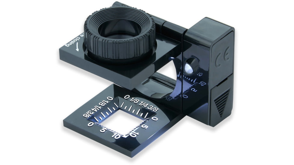 Carson LinenTest/Loupe Lighted Foldout Compact Magnifier Loupe, Black LT-10