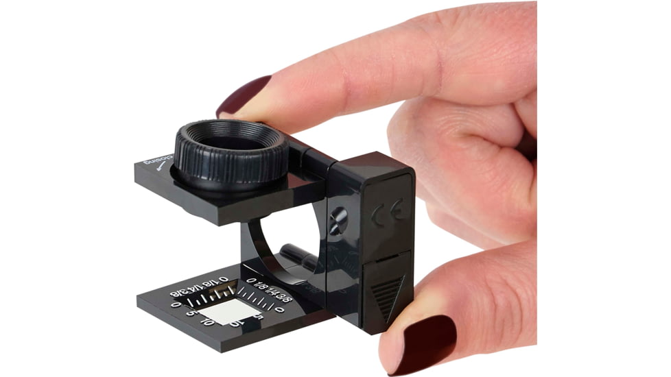 Carson LinenTest/Loupe Lighted Foldout Compact Magnifier Loupe, Black LT-10