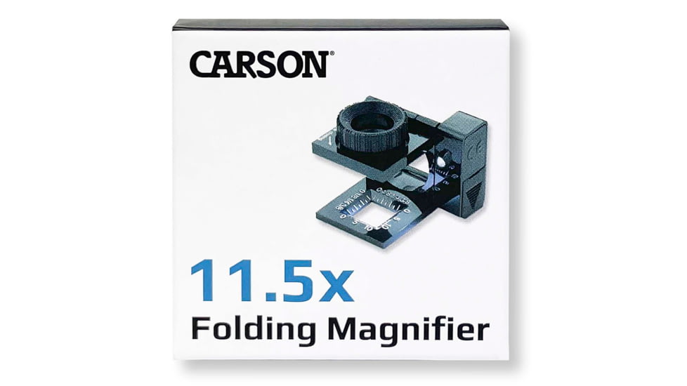 Carson LinenTest/Loupe Lighted Foldout Compact Magnifier Loupe, Black LT-10