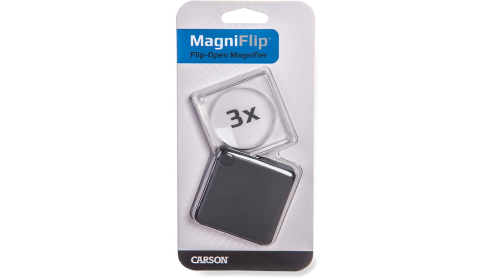 Carson MagniFlip 3x Flip-Open Pocket Magnifier Loupe with Built-in Case GN-33