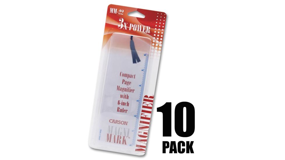 Carson MagniMark Loupe 10 Pack, Clear, 7.5x.1x2.6 MM-22MU