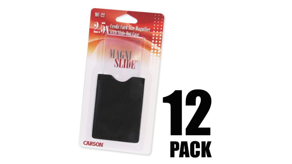 Carson MagniSlide Loupe 12 Pack, Black, 5x2.5x.1 MC-22MU