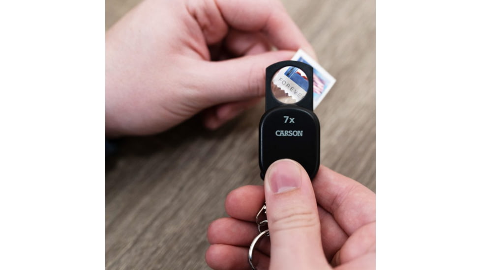 Carson Optical Pop Up Keychain Magnifier, 2.75in Overall, 7x Pop-Up Magnifier, GN-70
