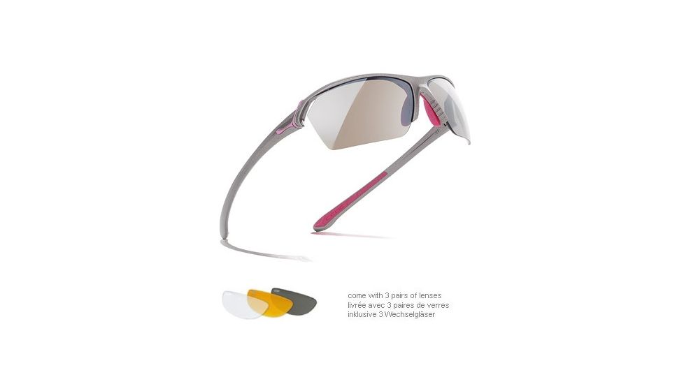 Cebe Wild Sunglass White Frame, Grey Silver/Yellow/Clear Lens CBWILD1