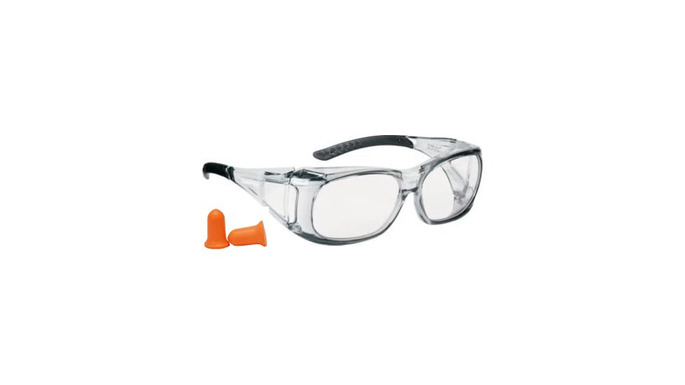 Champion Traps and Targets Overspec Ballstic Glasses and Plugs, Clear, 40710