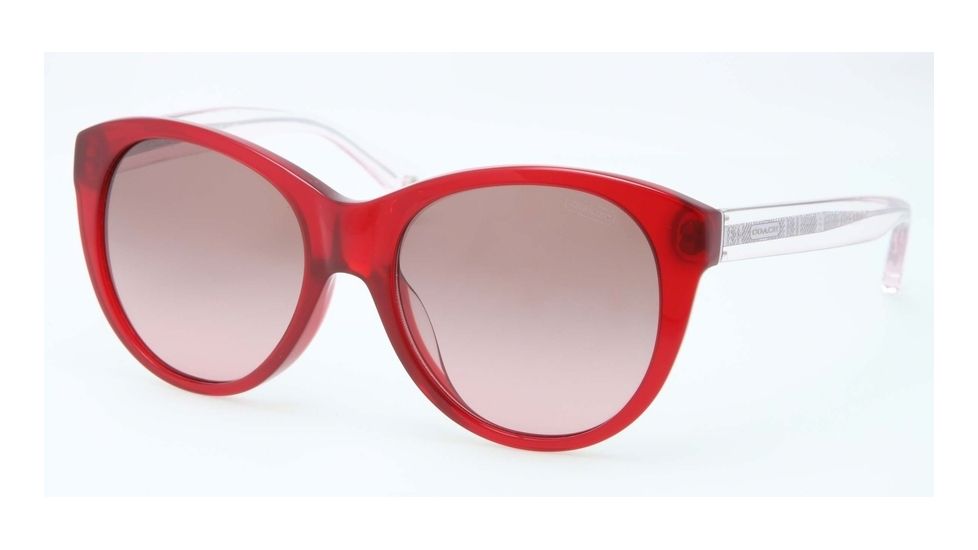 Coach AUDREY L539 HC8064F Sunglasses 502914-54 - Burgundy Frame, Brown Rose Gradient Lenses