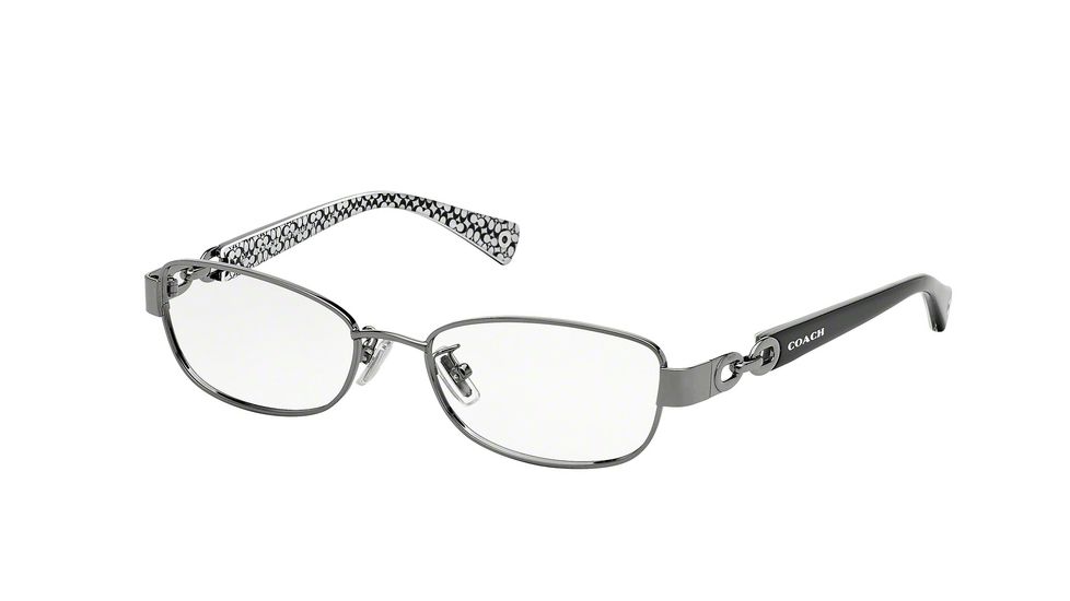 Coach FAINA HC5054 Eyeglass Frames 9186-49 - Dark Silver/Black White Sig C Frame