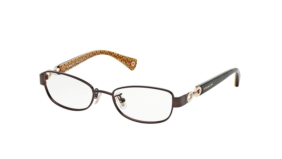 Coach FAINA HC5054 Eyeglass Frames 9187-51 - Satin Brown/Dark Tort Gold Sig C Frame