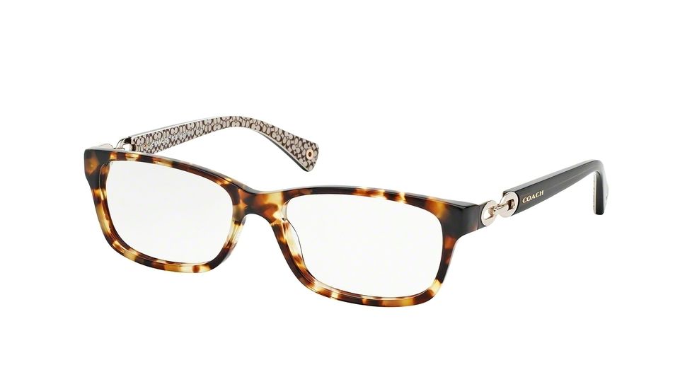 Coach FANNIE HC6052 Progressive Prescription Eyeglasses 5238-52 - Spott Tort/Brown Sand Sig C Frame