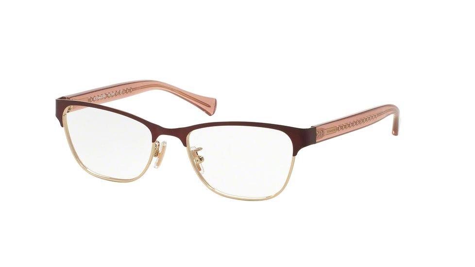 Coach HC5067 Eyeglass Frames 9235-53 - Satin Burg Lt Gold/Crys Cherry Frame